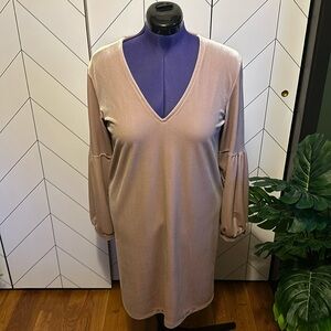 Madewell Women’s Medium Velvet V-neck Lilac Purple Long Bell Sleeve Mini Dress